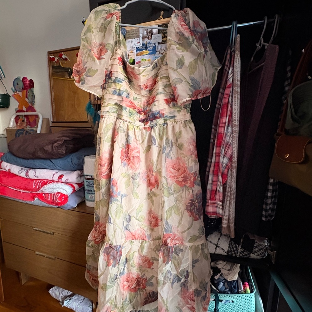 Abercrombie and Fitch Floral Puff Sleeve Dress